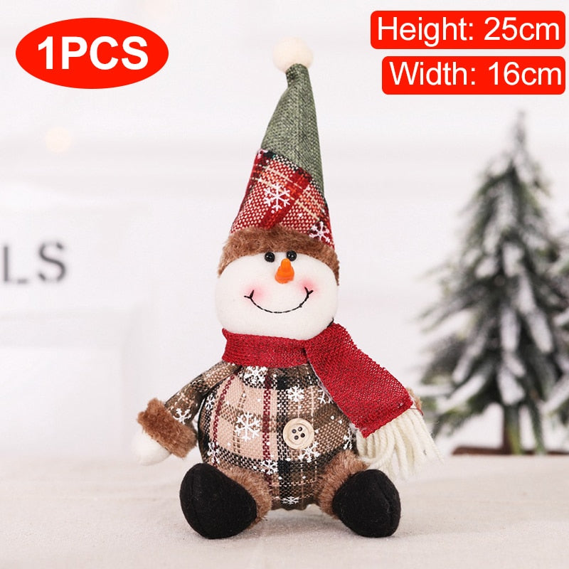 Christmas Dolls Tree Decor New Year Ornament Reindeer Snowman Santa Claus Stand image 5