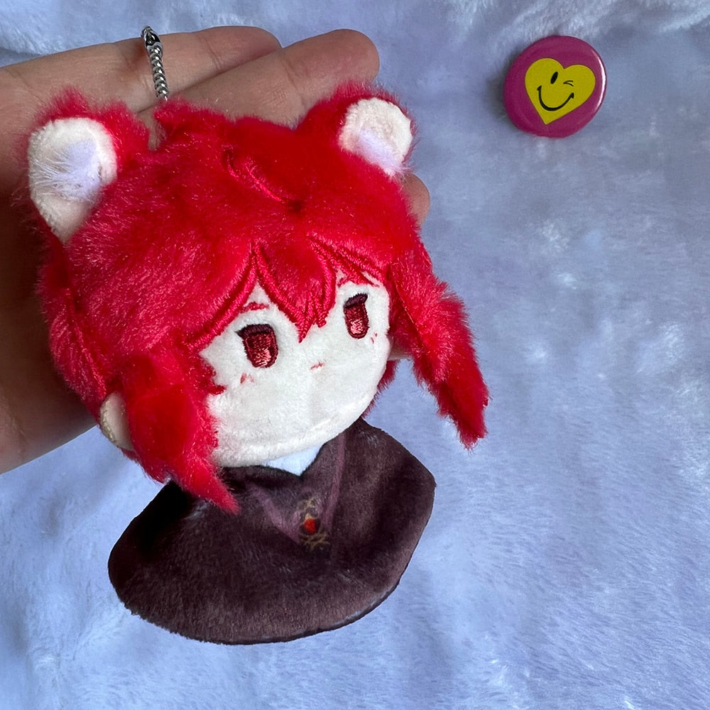 Genshin Impact Diluc Tartaglia Dolls Pendant Cosplay Anime Mini Plush Toys Back image 2