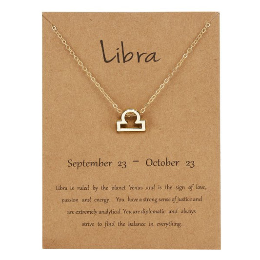 Fashion Elegant Star Zodiac Sign 12 Constellation Necklaces Pendant Gold Color  image 0