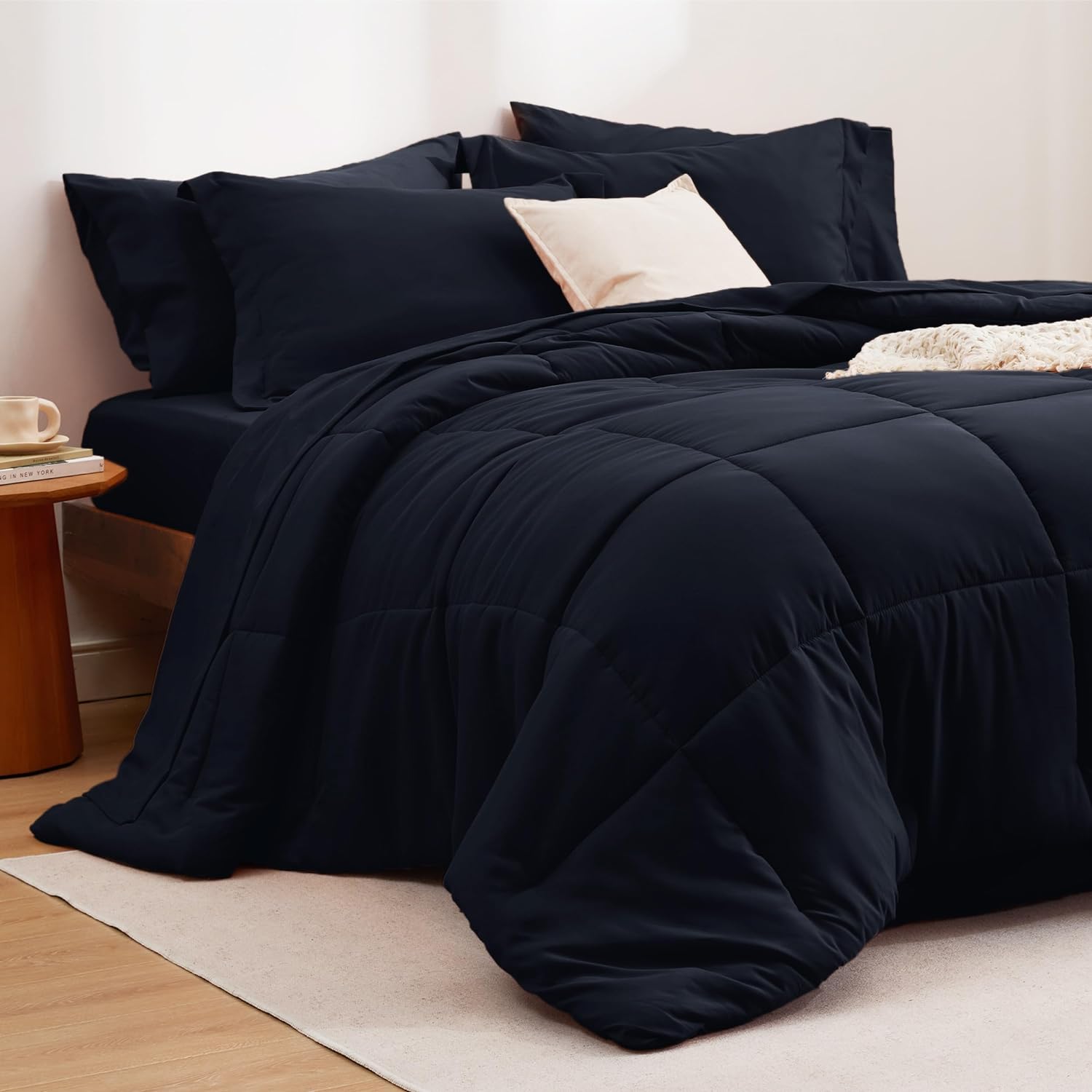 Bedsure Comforter Set - Reversible Queen Bed in a Bag with Comforters, Sheets,  image 1