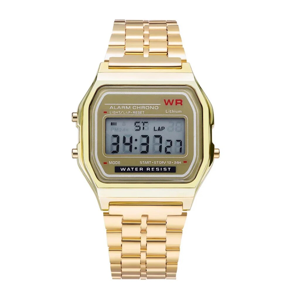 LED Steel Belt Rose Gold Silver Watches Men Women Electronic Digital Display Re image 4