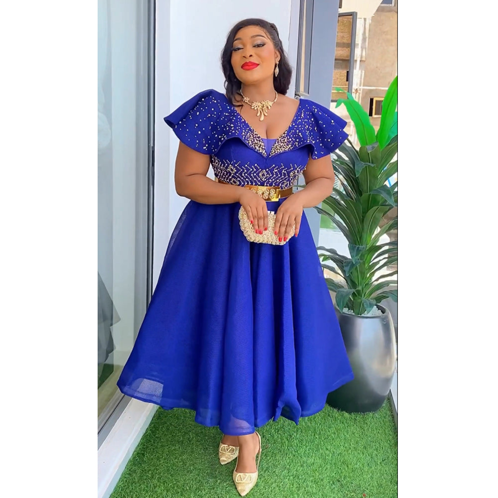 MD Plus Size African Wedding Party Dresses Women 2024 New Dashiki Ankara Evenin image 3
