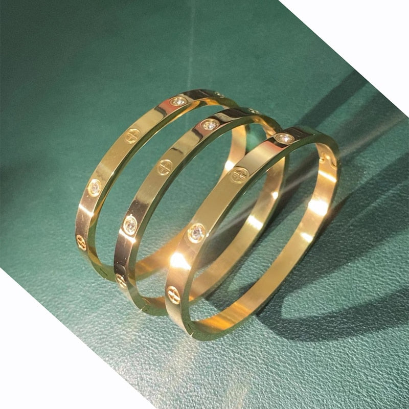 2023 New Design Gold Color Zircon And Cross Nut Nail Bracelet Gold & Bangle For image 18