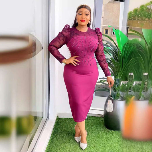 African Party Dresses for Women 2024 Plus Size Fashion Dashiki Ankara Lace Wedd image 0