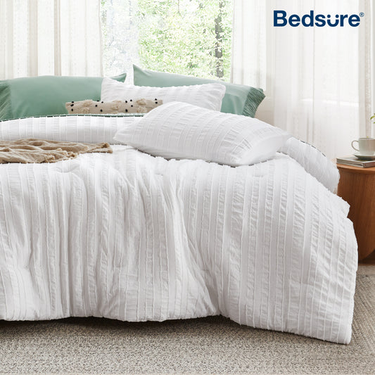 Bedsure Boho Comforter Set - Tufted Bedding, Farmhouse Shabby Chic Embroidery B image 0
