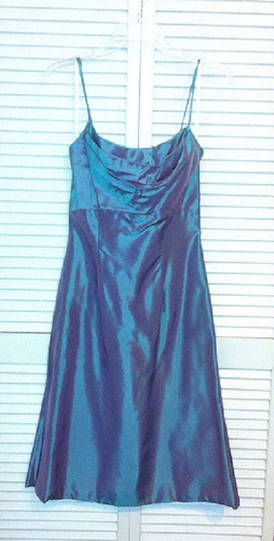 Watters & Watters Women Dress Taffeta Maroon Lined Pink Midi Size 8 image 0