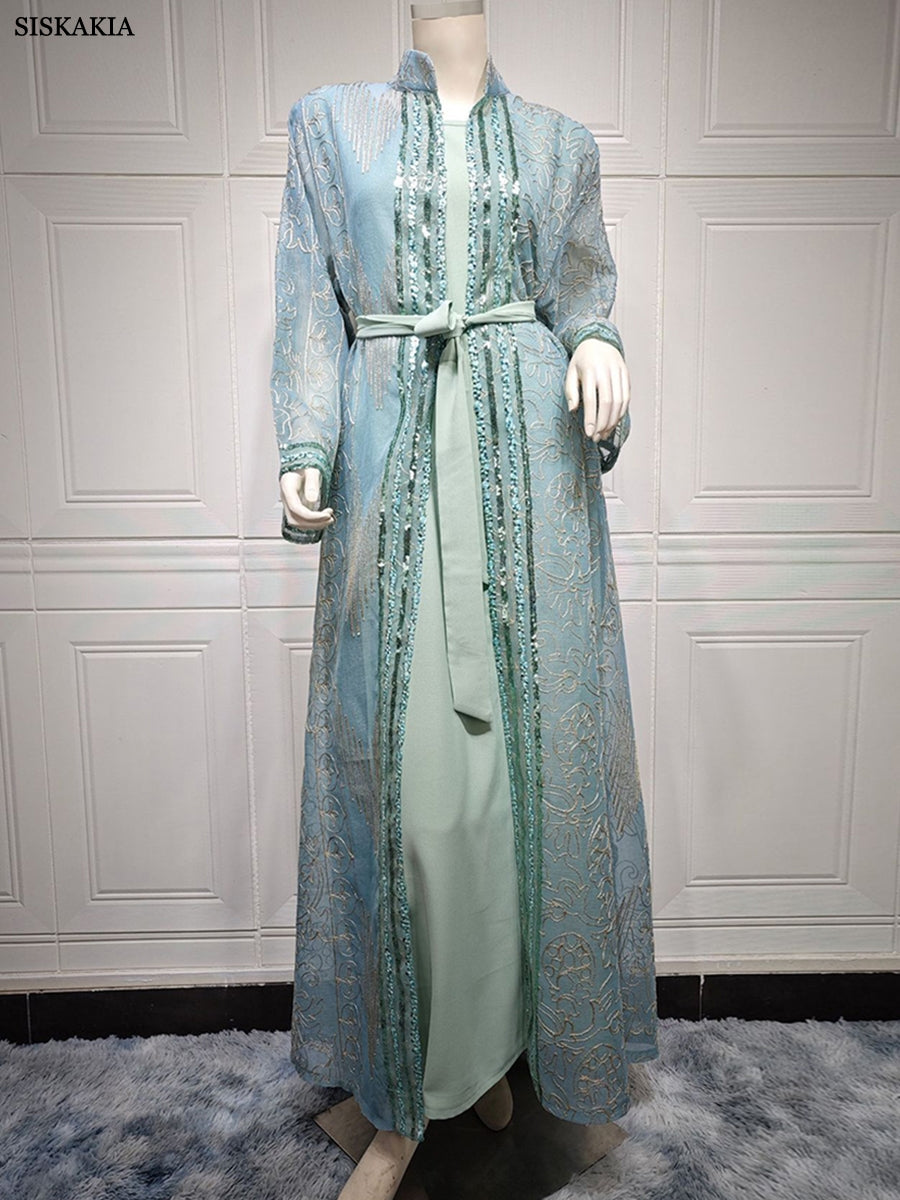 Siskakia Muslim Indian Anarkali Suits For Woman Kuwaiti Dubai Daily Party Gown image 7