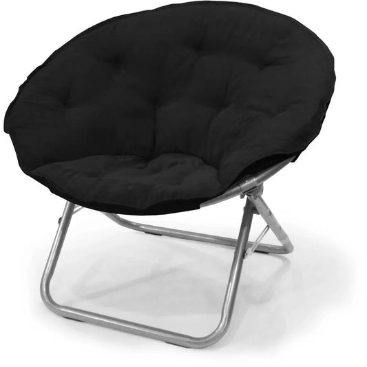 Mainstays Large Super Soft Microsuede 30" Saucer™ Chair, Black living room furn image 0