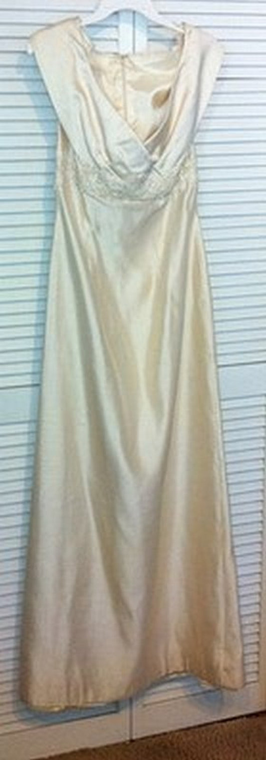 Watters & Watters Women Dress Crepe Ivory Back-Flap Size 8 image 0