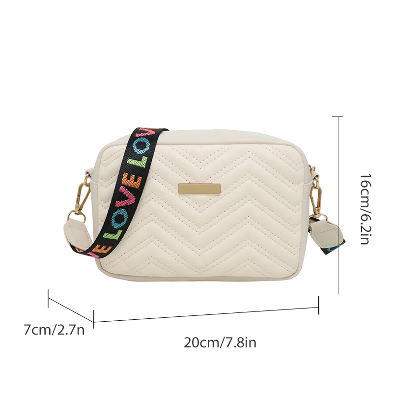 Rilibegan Embroidered Camera Bag PU Material Casual Small Square Bag Versatile image 7