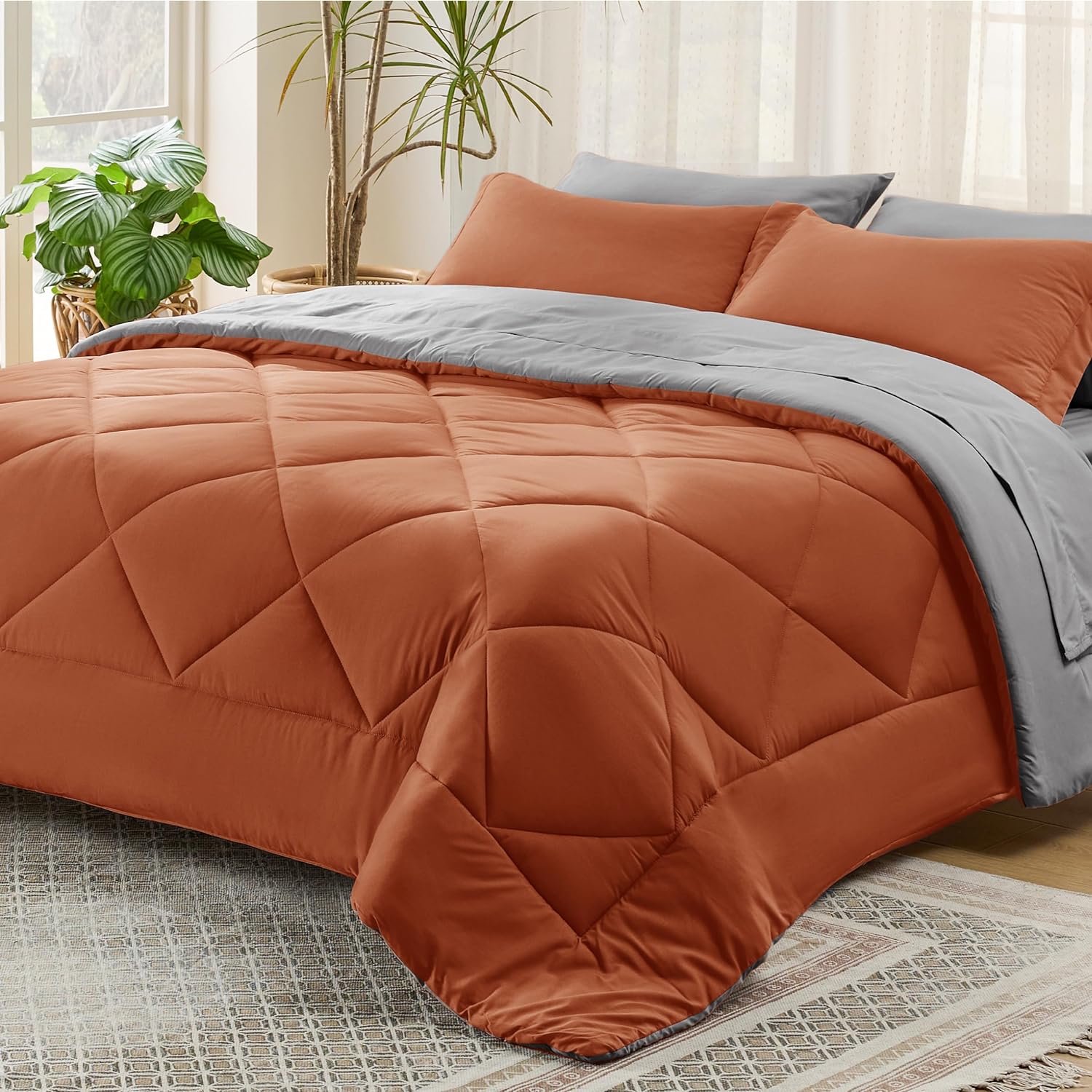 Bedsure Comforter Set - Reversible Queen Bed in a Bag with Comforters, Sheets,  image 16