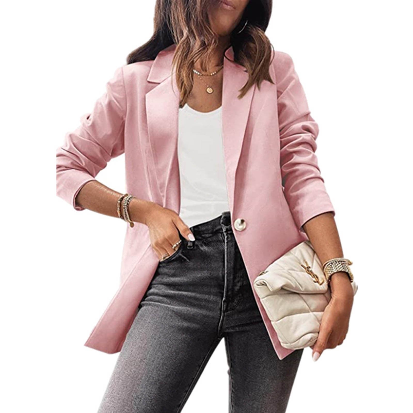 Women Autumn And  Winter Casual Suit Jackets Solid Color Long Sleeve Turn Down  image 4