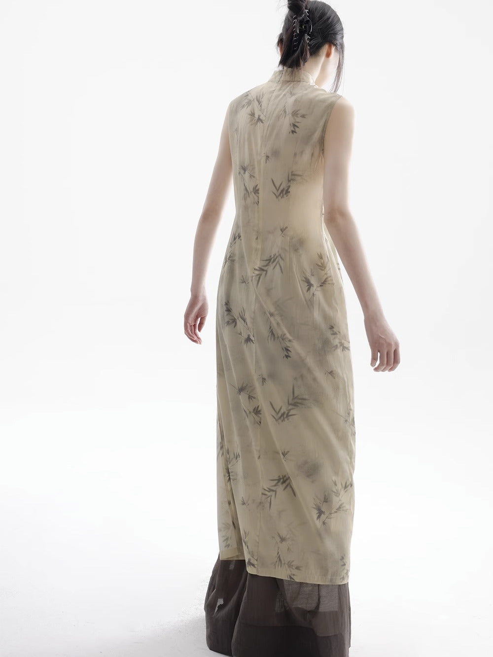 vietnam classic traditional sleeveless ao dai Breathable chinese national style image 3