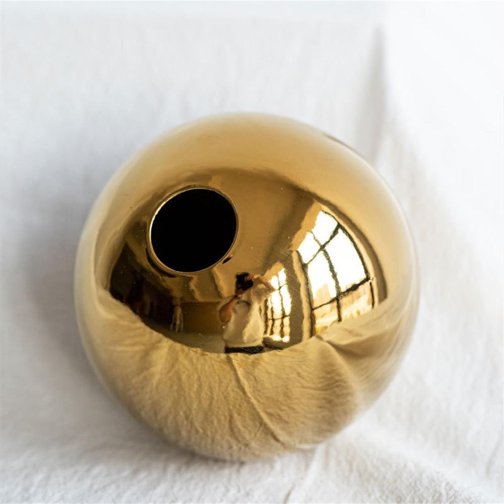 Nordic Sphere Electroplating Gold Golden Ceramic Vase Plating Golden Ball Ceram image 7