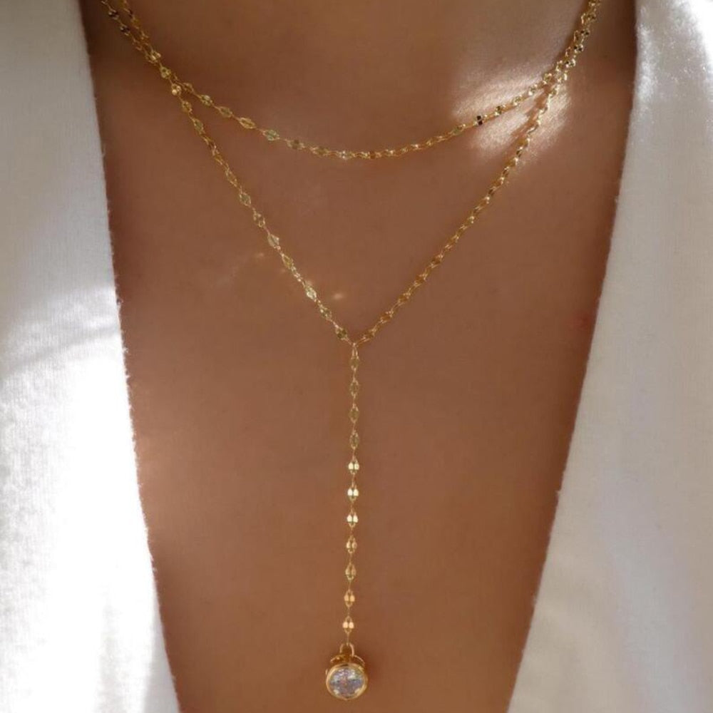 bls-miracle Bohemia Gold Color Multiple Styles Necklace For Women Trendy Multi- image 18