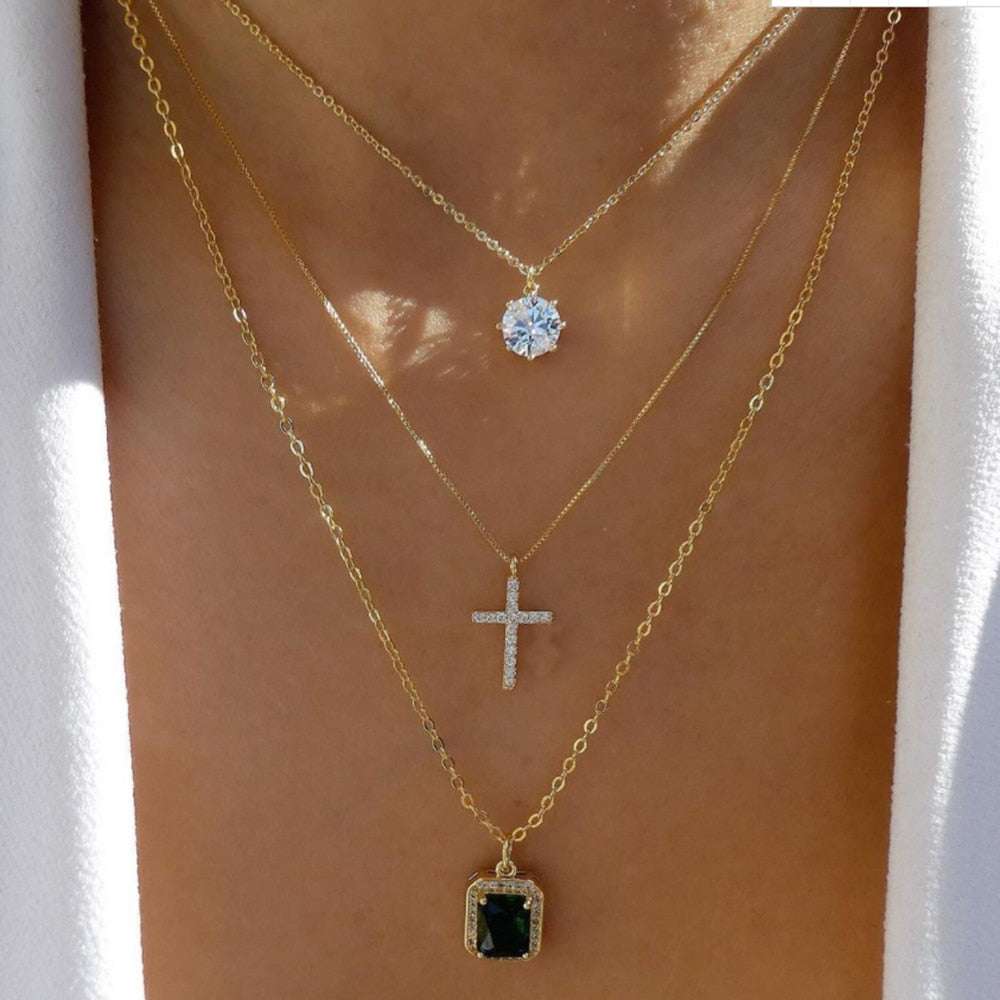 bls-miracle Bohemia Gold Color Multiple Styles Necklace For Women Trendy Multi- image 6