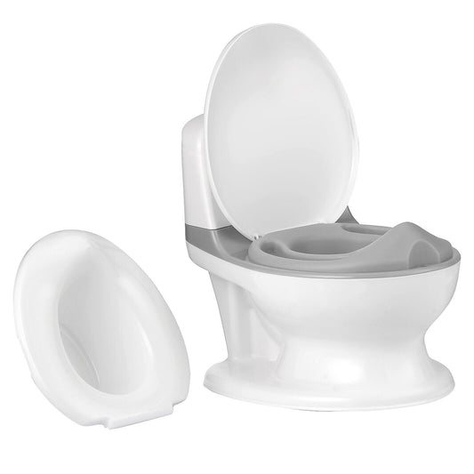 Babyjoy Kids Realistic Potty Training Transition Toilet w/ Sound Lighting Gray/ image 0