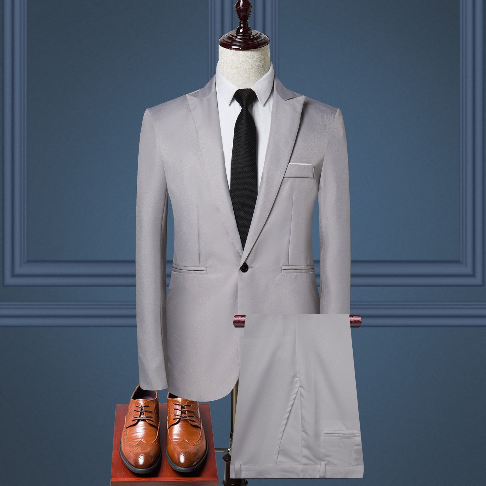 Men's Luxury 3 Piece Suit Wedding Party Business Office Formal Blazers Sets Jac image 2