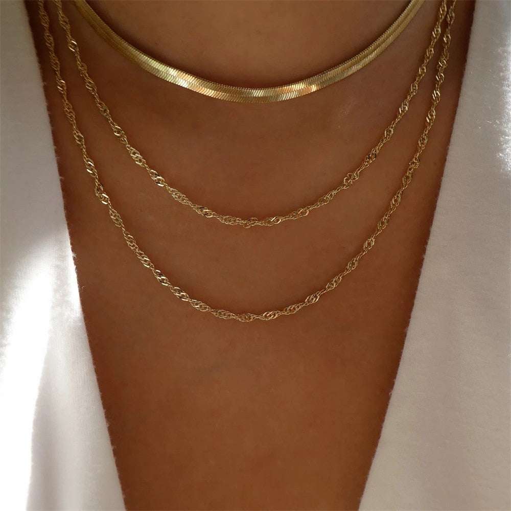Bls-miracle Fashion Gold Color Heart-Shaped Necklace For Women Trendy Multi-Lay image 2