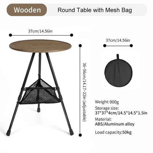 WESTTUNE Camping Round Table with Light Stand Ultralight Portable Folding Table image 0