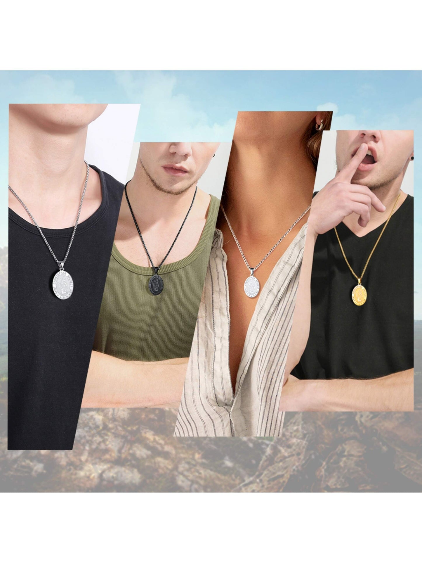 FaithHeart Saint Christopher Necklace for Men Women Stainless Steel/Gold/Black  image 14