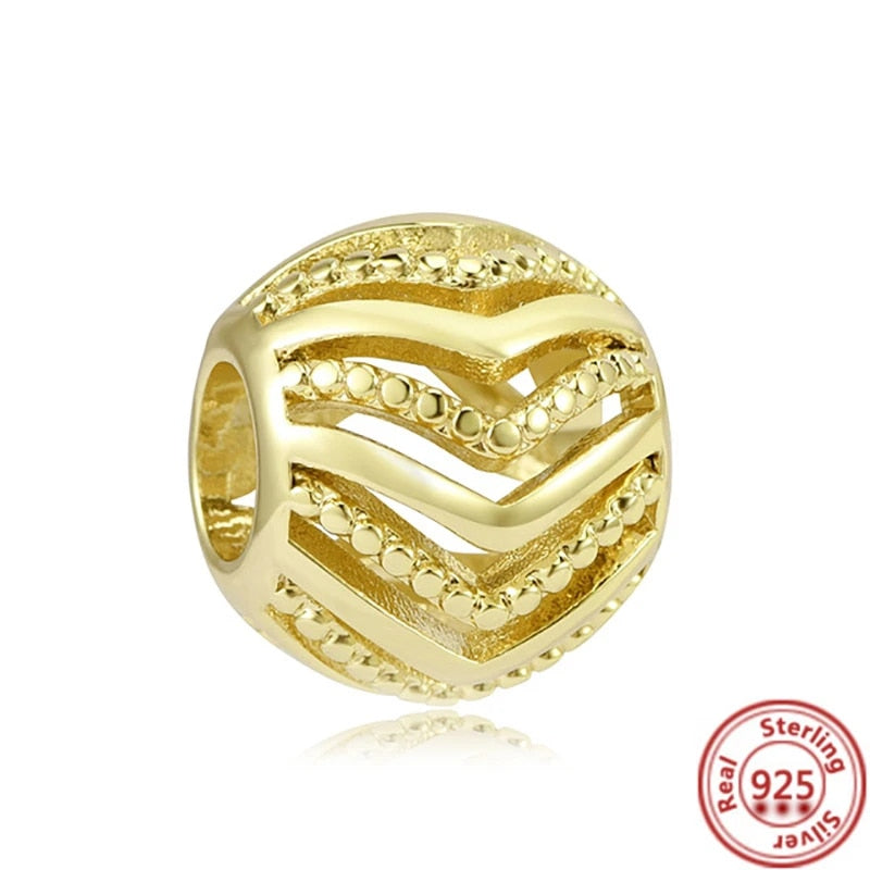 925 Sterling Silver Gold Color Family Tree Heart Crown Pendant Charm Fit Origin image 15
