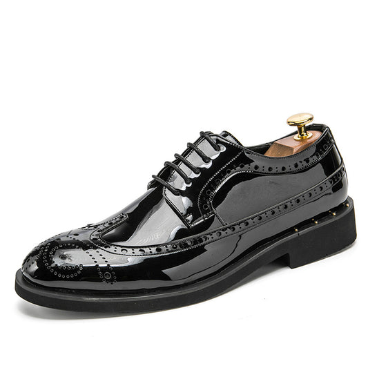 Brand Men Dress Shoes gold Glitter Men Formal Shoes Moccasins Italian Leather L image 0