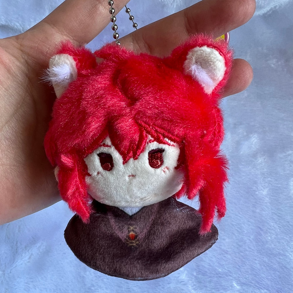 Genshin Impact Diluc Tartaglia Dolls Pendant Cosplay Anime Mini Plush Toys Back image 3