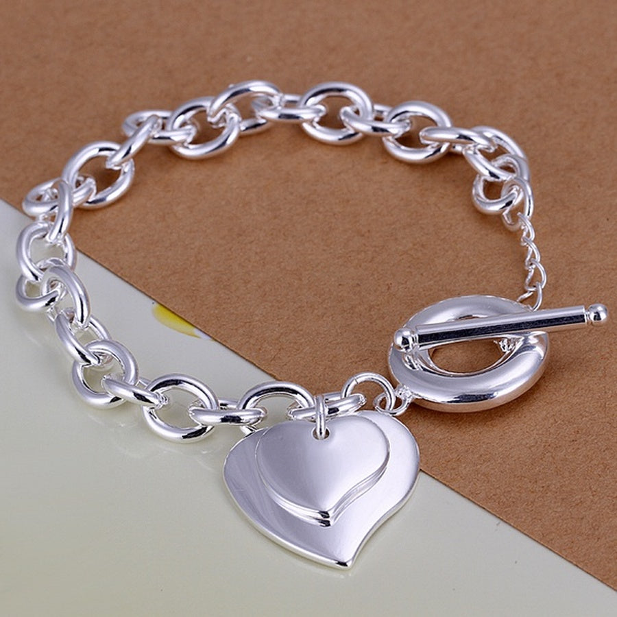 Noble 925 Sterling Silver Square Solid Chain Bracelet For Women Men Charm Party image 15
