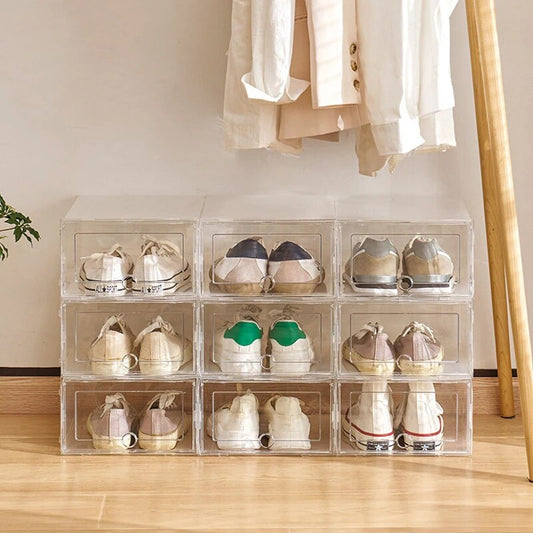 6pcs shoe cabinet High light transmission Transparent slippers sneakers storage image 0