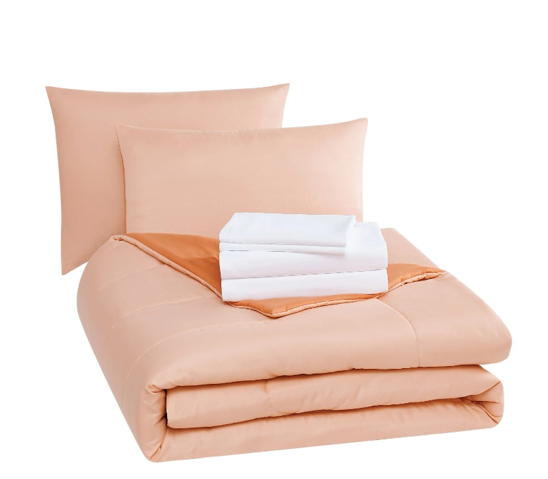 Mainstays Coral 7 Piece Bed in a Bag Comforter Bedding Set with Sheets image 1