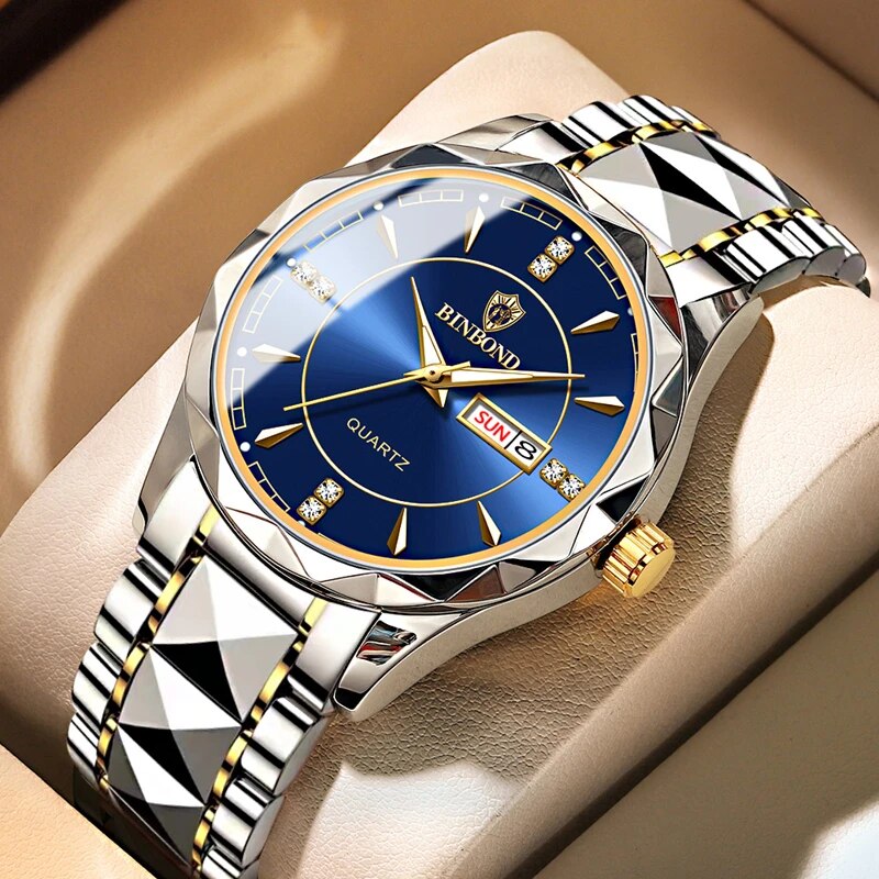 Fashion Luxury Gold Watch Men 2023 New Military Sport Quartz Wristwatch Calenda image 1