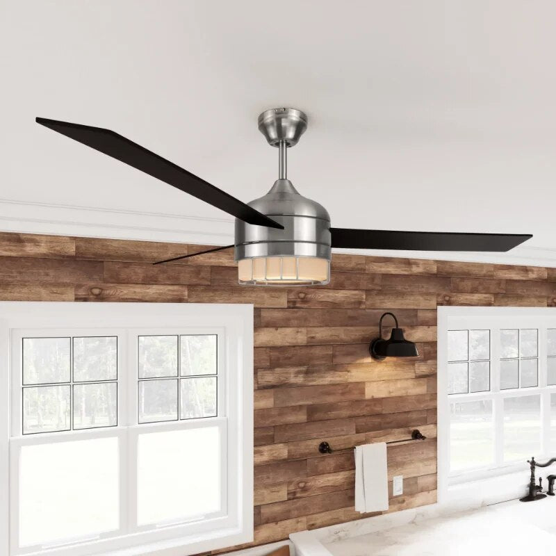 LED Ceiling Fan in Brushed Nickel, 52-Inch image 4