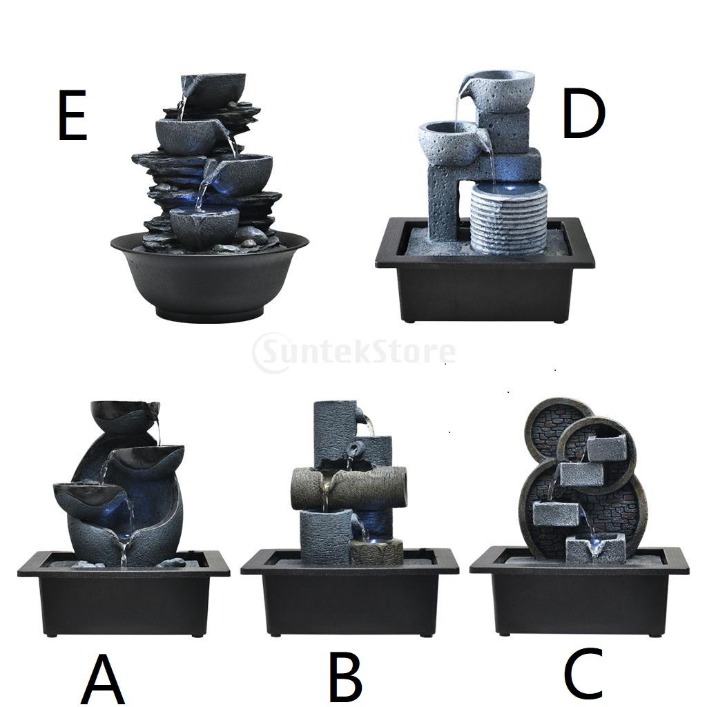 Tabletop Water Fountain Fortune Outdoor Waterfall Landscape Living Room Decorat image 1