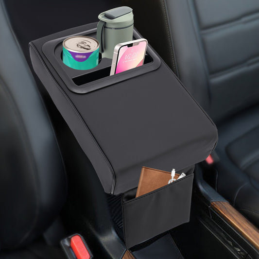 Universal Car Armrest Cushion Pad Center Console Storage Box Cover Cup Holder image 0