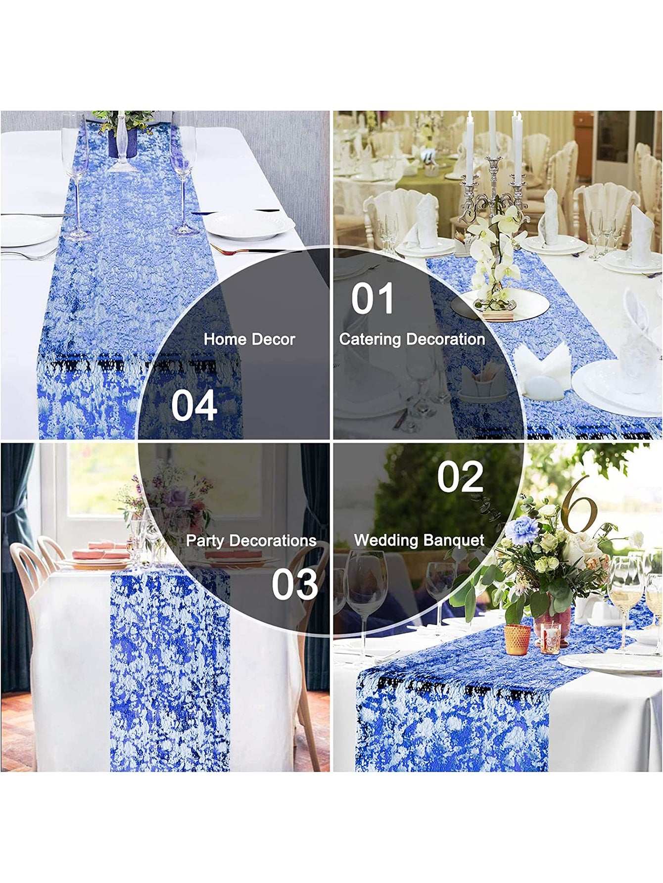 1pc Table Decorations For Party, Golden Table Runner, Sequin Glitter Foil Metal image 18