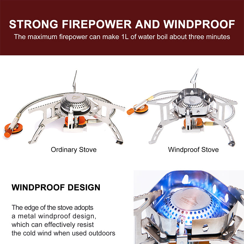 Widesea Camping Wind Proof Gas Burner Outdoor Strong Fire Stove Heater Tourism image 5
