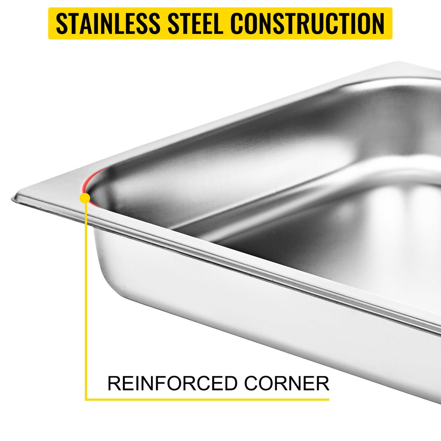 VEVOR Buffet Chafing Dishes 8.5L-20.5L Gastronorm Pans Steam Table Pans Tray St image 2
