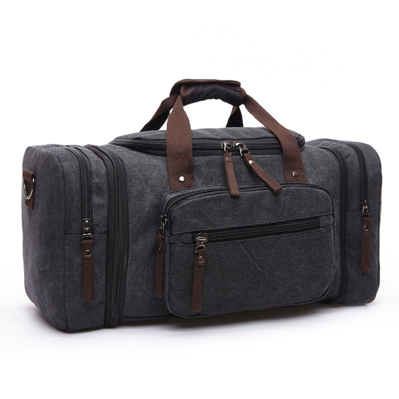 MARKROYAL Canvas Travel Bags Large Capacity Carry On Luggage Bags Men Duffel Ba image 3