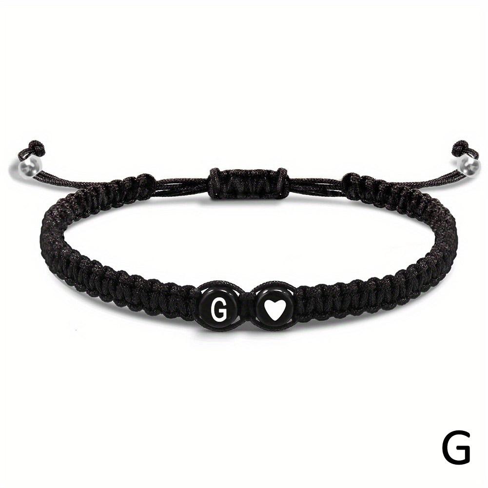 26 Letters Initial Heart Bracelets Handmade Adjustable A-Z Name Braided Bracele image 2
