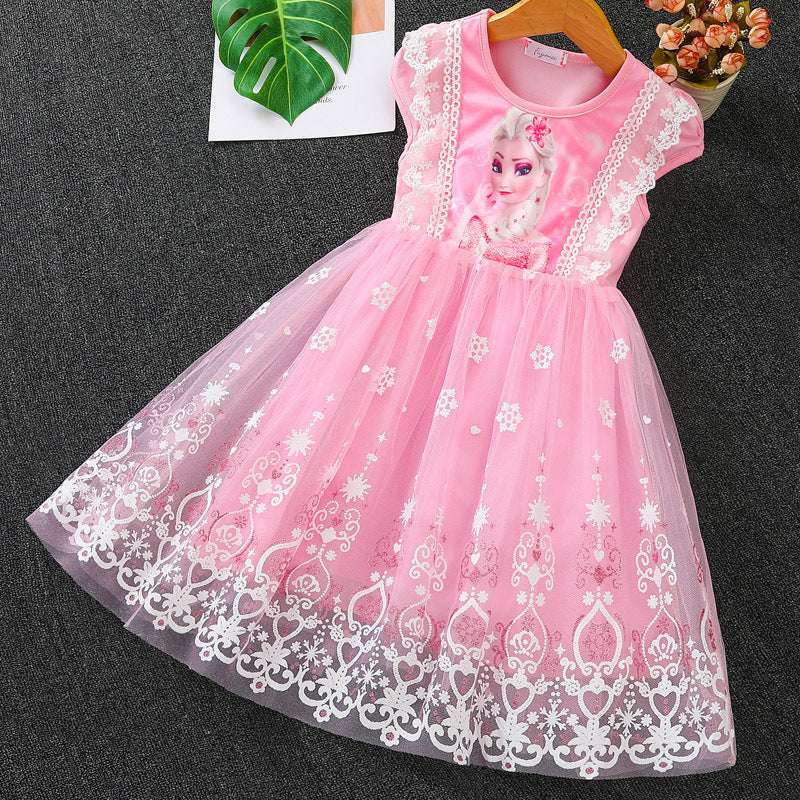 2024 New Girls Clothes Summer  Flying Sleeve Kids Dress Party Baby Dresses for  image 1