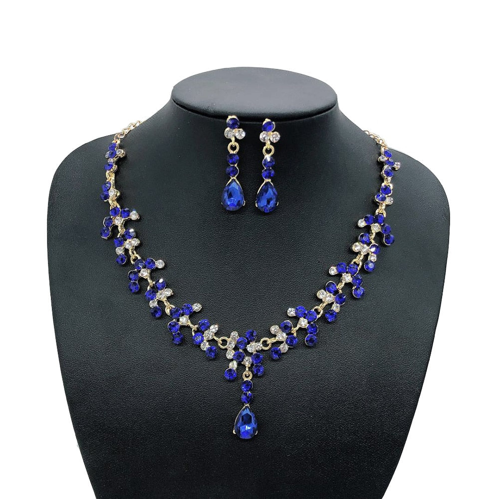 KMVEXO Crystal Bridal Wedding Jewelry Sets Women Gold Color Rhinestone Necklace image 6