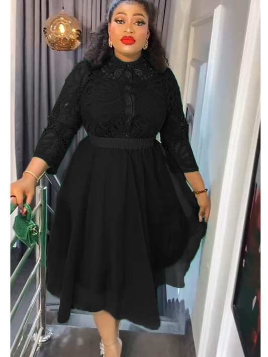 Plus Size African Party Dresses for Women 3 PCS Set Tops and Skirts Suits Elega image 0