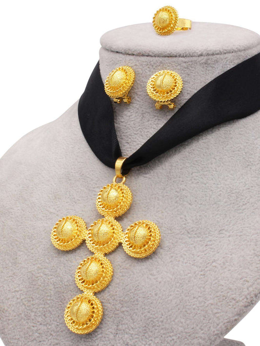 Ethiopian gold Color bridal rope Fine jewelry sets for women wedding Wife gifts image 0