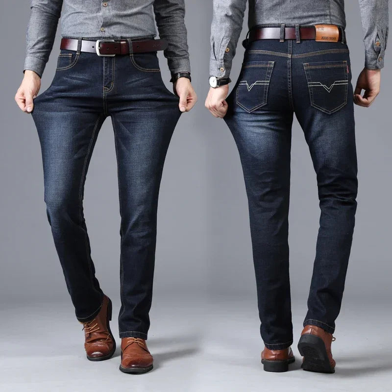 Men's Straight and Versatile Long Jeans, Stretch Style, Men's Jeans, Loose Fitt image 2