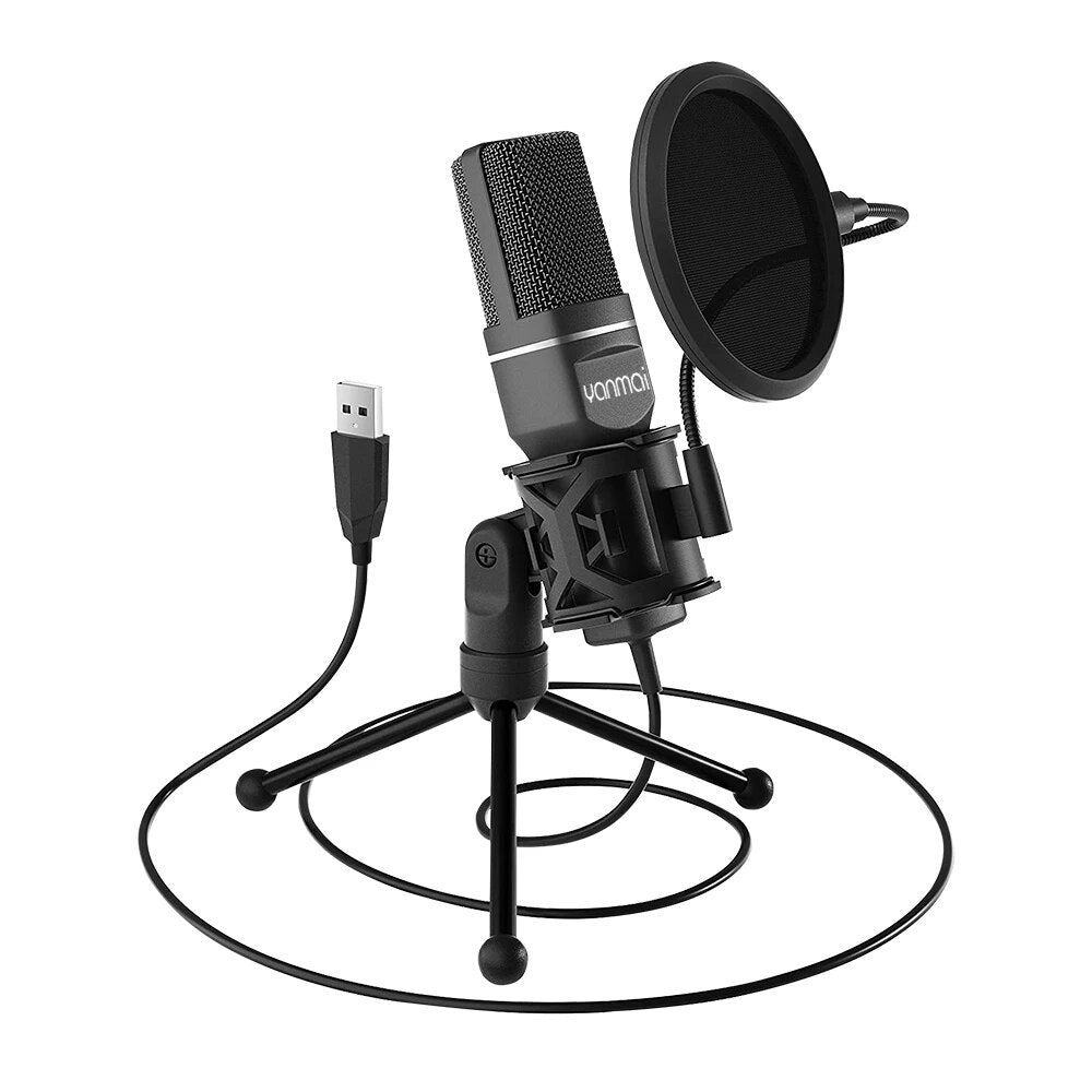 YANMAI USB Microphone Microfone Cardioid Condenser Mic SF-777 with Pop Filter T image 1