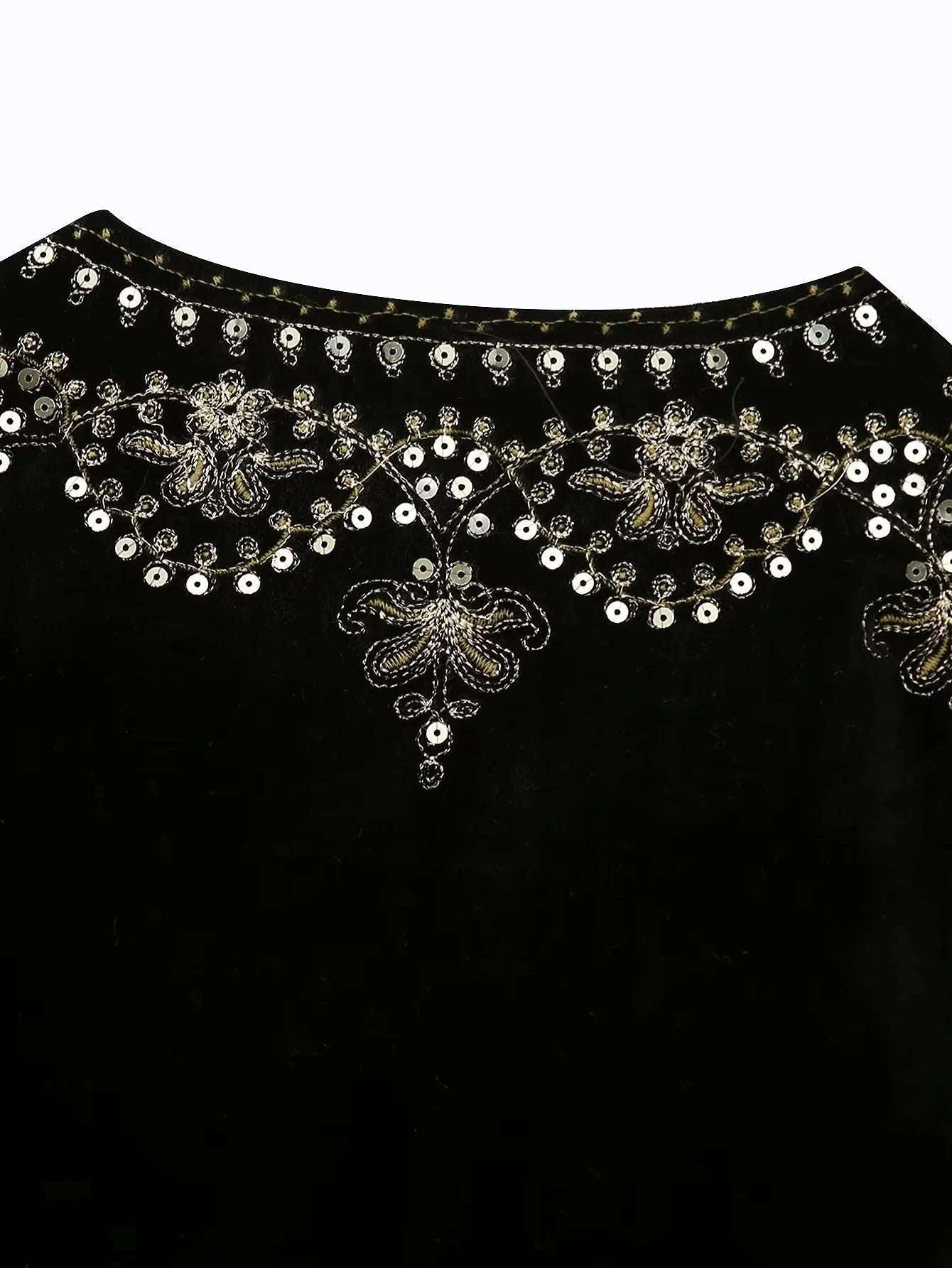 KONDALA Vintage Autumn Velvet Embroidery Vest Jackets Women V Neck Sleeveless B image 6