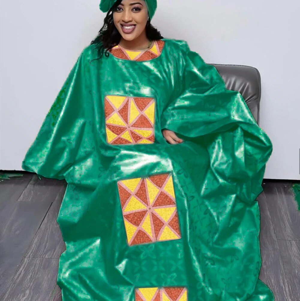 African Dress For Woman Embroidery Design Ladys Clothes Plus Size Dresses For W image 0