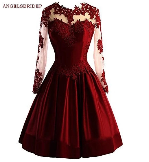 ANGELSBRIDEP Long Sleeves Homecoming Dress Vestidos De Festa Juniors Fashion Ap image 2
