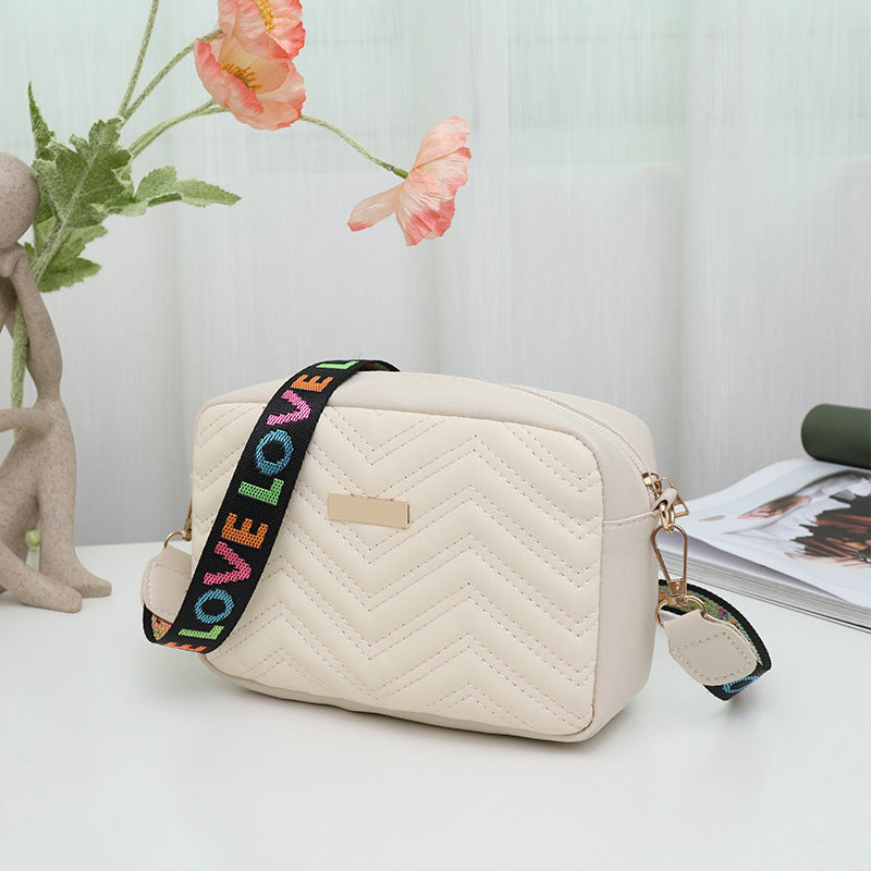 Rilibegan Embroidered Camera Bag PU Material Casual Small Square Bag Versatile image 2